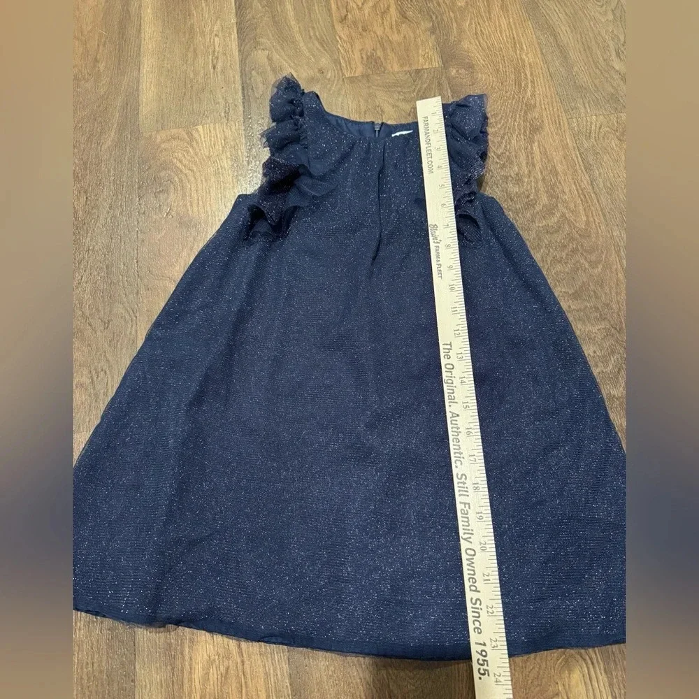 Tahari Girl's Dressy Holiday Glitter Dress Size 6 Midnight Blue Sparkle